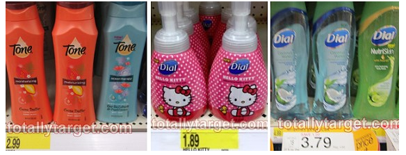 Tone and Dial Body Wash, Hello Kitty Foaming Hand Soap Deals at Target