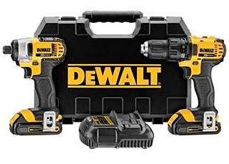 DeWalt  20 V MAX* Lithium Ion Compact Drill/Driver / Impact Driver Combo Kit for $174.99