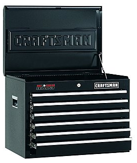 Craftsman  26” Wide 6-Drawer Ball-Bearing GRIPLATCH® Top Chest in Black for $239 (48% off!)