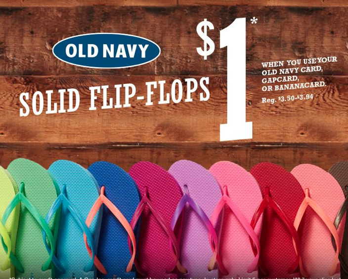 Old Navy: Flip Flops for just $1 on 6/15 (Old Navy Card Holders Only) Old Navy: Flip Flops for just $1 on 6/15 (Old Navy Card Holders Only)