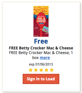 Kroger Shoppers:   FREE Betty Crocker Mac and Cheese Coupon (Load Now)