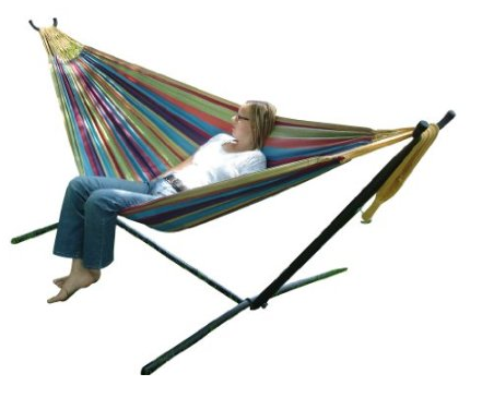Double Hammock with Space-Saving Steel Stand for $94.90 Shipped