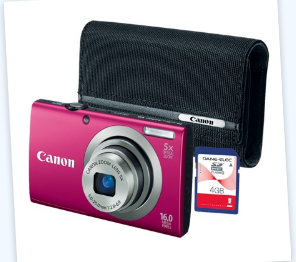 Canon A2300 Digital Camera Bundle with Case and 4GB Memory Card for $70 shipped