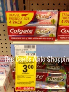 CVS: Colgate Toothpaste Travel Friendly 4 Pack for 29¢ (No Coupons Required)