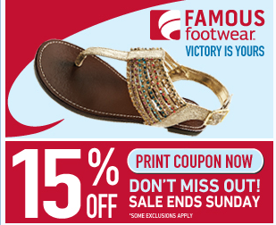 New Famous Footwear 15% Off Coupon