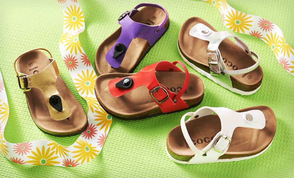 Coco Jumbo Footbed Sandals for Girls and Toddlers for $19.99 Shipped