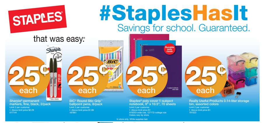Back to School Staples Deals for 7/21-7/27