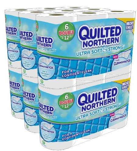 36 Double Rolls of Quilted Northern Ultra Soft and Strong Bath Tissue for $15 Shipped