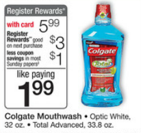 Walgreens: Colgate Mouthwash only 99 Cents (reg $5.99)