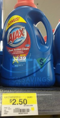 High Value $2/1 Ajax Laundry Detergent Printable Coupon (Pay only 50 Cents for a Bottle at Walmart) High Value $2/1 Ajax Laundry Detergent Printable Coupon (Pay only 50 Cents for a Bottle at Walmart)