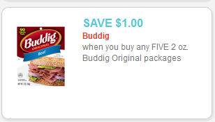 New Buddig Original Printable Coupon = 29¢ Target Deal