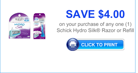 Target: High Value Schick Hydro Silk Razor Printable Coupon Stack Deal