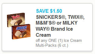 Snickers Ice Cream Bars Printable Coupon + Walmart and Target Deals Snickers Ice Cream Bars Printable Coupon + Walmart and Target Deals