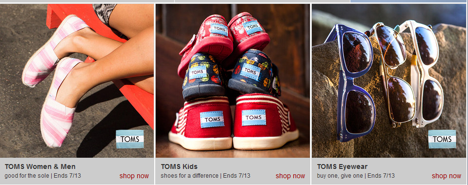 Zulily: TOMS Shoes for Men, Women and Kids Plus Eyewear