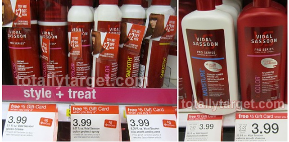 FREE Vidal Professional Products PLUS 25¢ Each Target Gift Card Deal