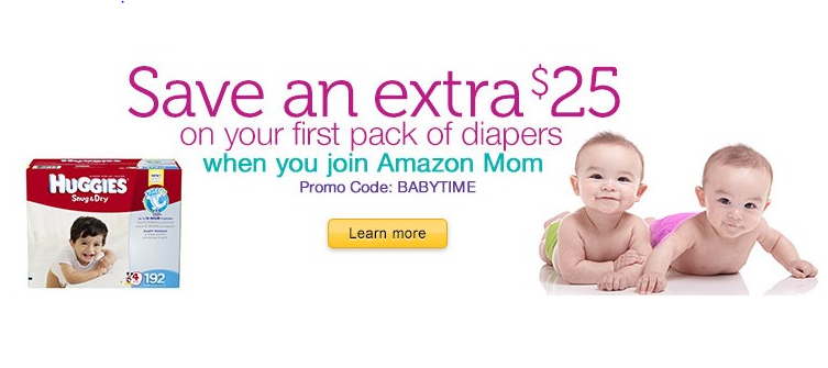 Amazon Mom Program Open to New Sign Ups + Bonus $25 Off First Pack of Diapers (Plus Diaper Deals)
