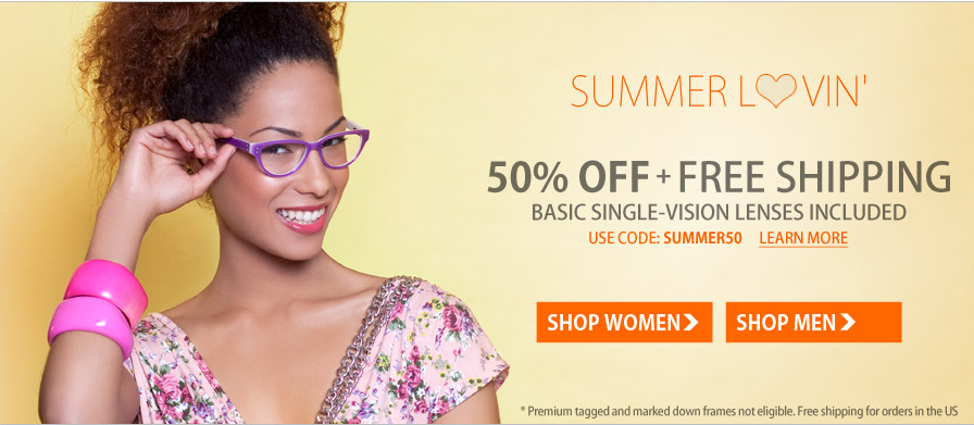 GlassesUSA: 50% Off + FREE Shipping