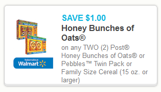 New Honey Bunches of Oats and Pebbles Coupon + CVS Deal Starting 8/11