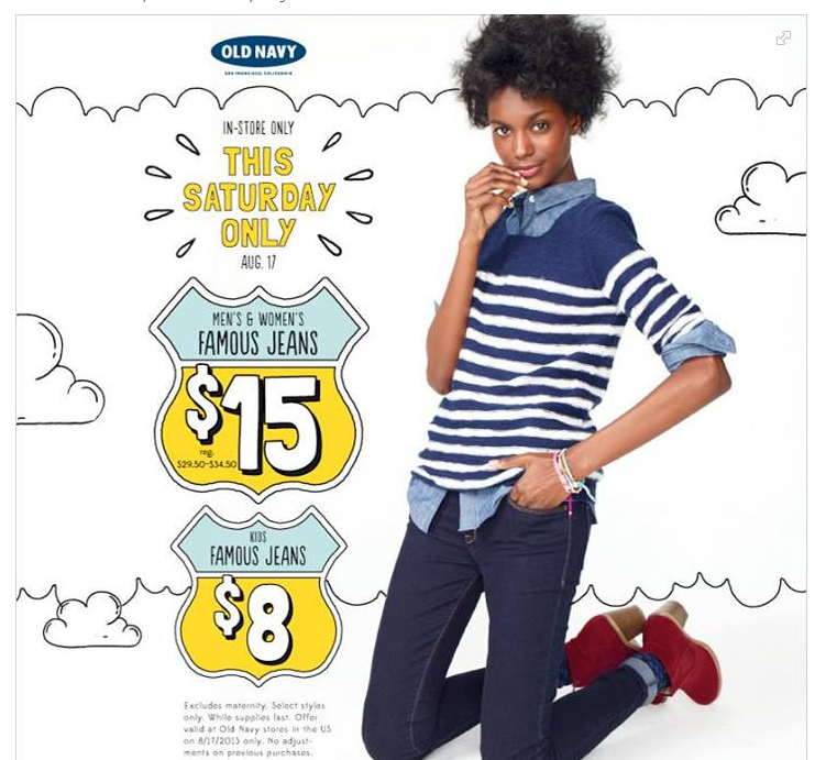Old Navy Denim Deal + Other Retail Coupons