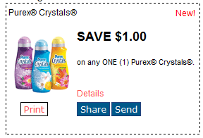Purex Crystals Softener Coupon and Laundry Detergent Drugstore Deals
