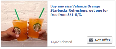 B1G1 FREE Valencia Orange Starbucks Refreshers