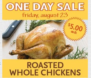 Whole Foods: Roasted Whole Chickens for $5 Each (Today Only)