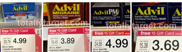 Target: Advil Gift Card Scenarios = Cheap, FREE and Moneymaker Ideas