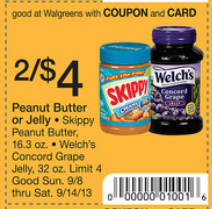 Skippy Peanut Butter Printable Coupon + Walgreens Scenario