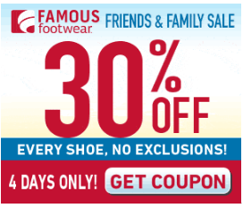 New Famous Footwear 30% Off Coupon