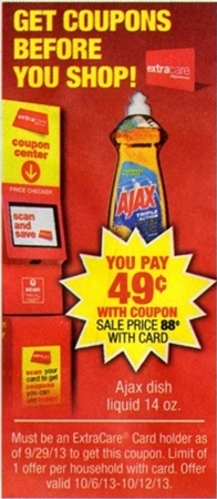 New Ajax Dish Liquid Printable Coupon + CVS and Walgreens Deals Starting 10/6