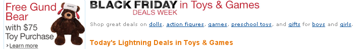 HOT Black Friday Toy Deals on Amazon and a FREE Gund Bear!