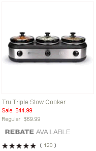 Triple Slow Cooker Possibly $17.50 After Rebate With Kohls Card (Originally