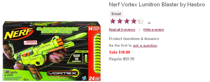 Nerf Vortex Lumitron Blaster Just $15.30! (Originally $59.99!) Nerf Vortex Lumitron Blaster Just $15.30! (Originally $59.99!)