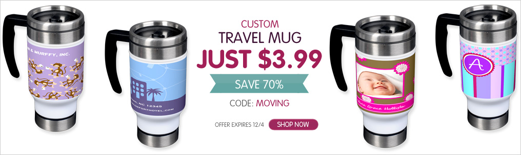 Custom Travel Mug Just $3.99 (Normally $13.99!)