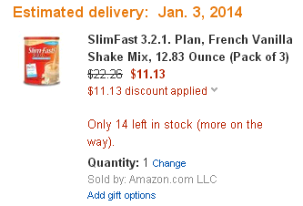 SlimFast Products 50% Off