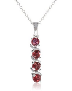 Amazon.com  Sterling Silver Garnet Pendant, 18   Jewelry