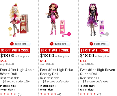 $3 Off Ever After High Dolls With THIS Code! (Now $15)