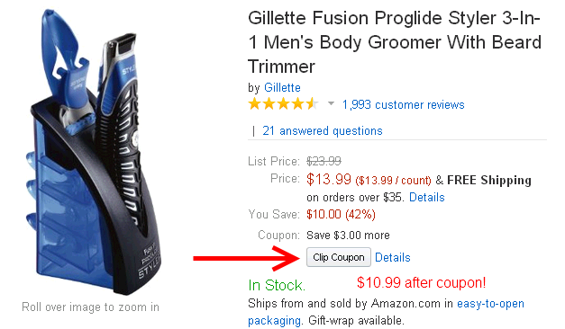 Gillette Fusion Proglide Styler 3-In-1 Men’s Body Groomer With Beard Trimmer Just $10.99!