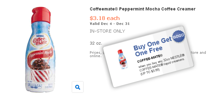 Coffee-Mate Peppermint Mocha Creamer Just $1.59 WYB 2!
