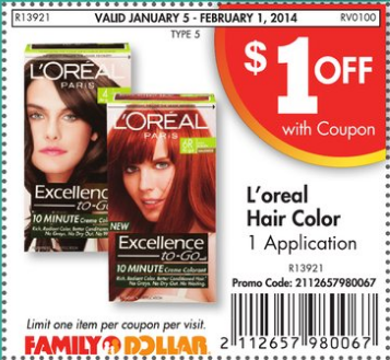 $3 Off L’Oreal Hair Color At Family Dollar $3 Off L’Oreal Hair Color At Family Dollar
