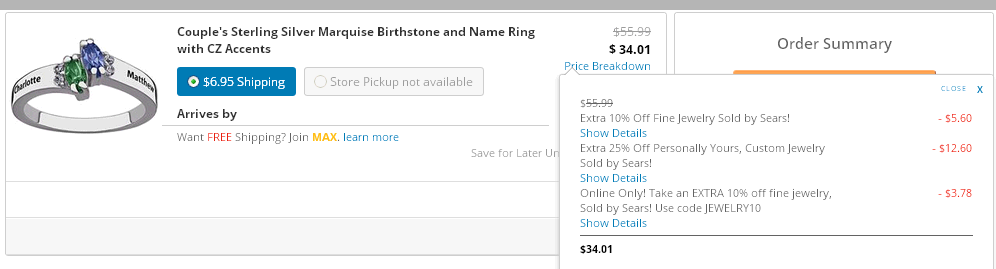 Price Breakdown Ring