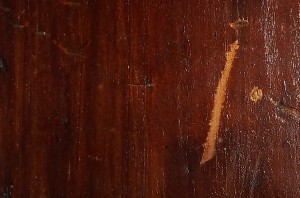 Scratches in wood