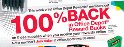 FREE School and Office Supplies From Office Depot (After Reward Bucks)