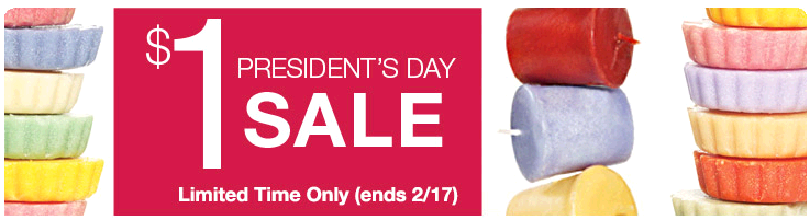 Yankee Candle President’s Day $1 Sale!