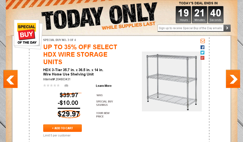 Home Depot Storage Units as Low as $29.97 (Today ONLY!)