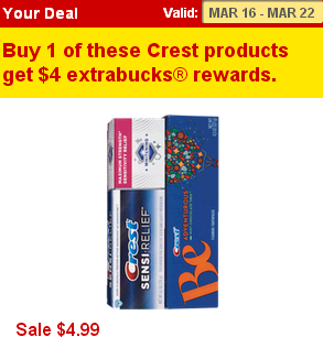 FREE Crest BE or Sensi-Relief Toothpaste (Starting 3/16/14)