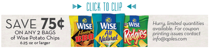*NEW* $.75/2 Wise Potato Chips Coupon!