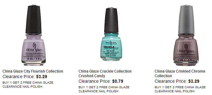 Buy 1, Get 2 FREE China Glaze Clearance Nail Polish!