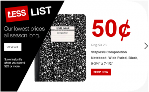 Staples 50 Cent Comp Books