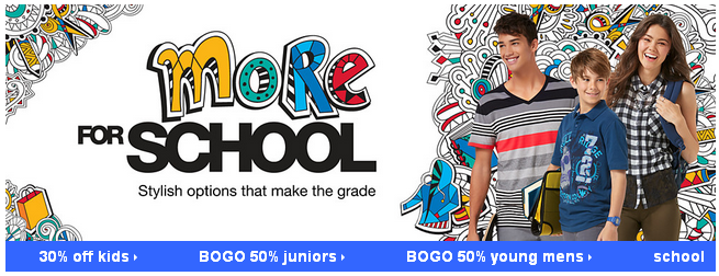 BOGO 50% Off Young Men’s and Juniors Apparel at Kmart!